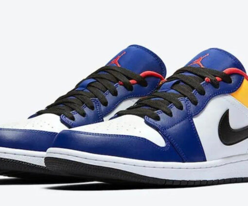 Alternative view of JORDAN 1 LOW WHITE NAVY YELLOW