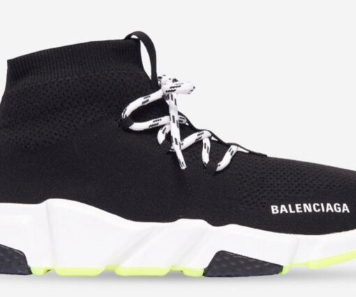 Balenciaga Speed Trainer Lace Up Black Yellow