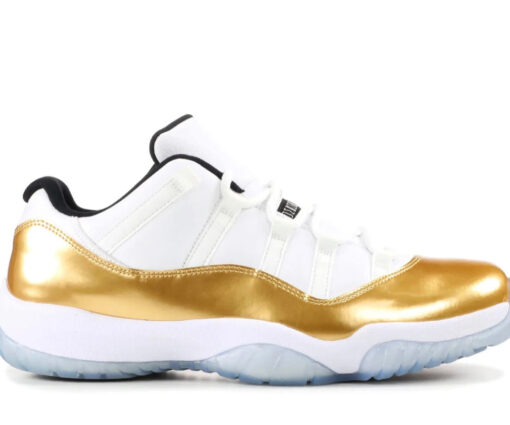 NIKE AIR JORDAN 11 LOW WHITE AND GOLD