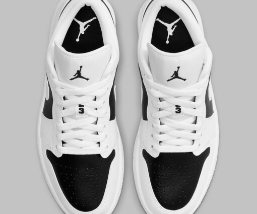 Alternative view of NIKE AIR JORDAN 1 LOW WHITE BLACK