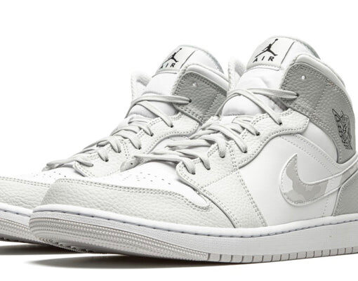 Alternative view of NIKE AIR JORDAN 1 MID GREY CAMO