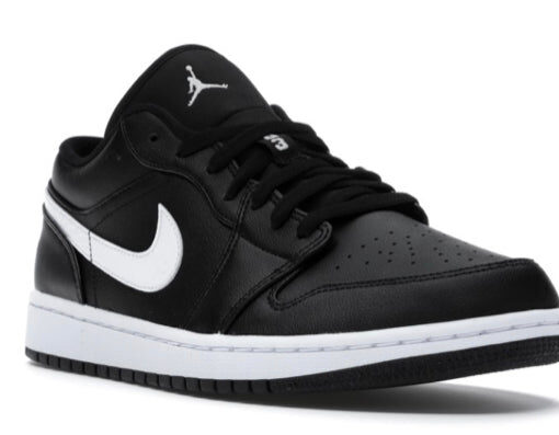 Alternative view of NIKE AIR JORDAN 1 LOW BLACK WHITE