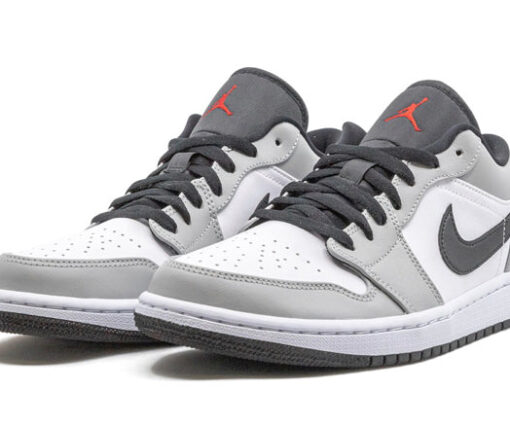 Alternative view of NIKE AIR JORDAN 1 LOW LIGHT SMOKE GREY
