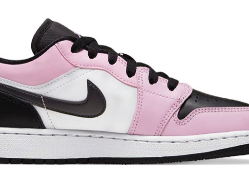 Alternative view of NIKE AIR JORDAN 1 LOW WHITE LIGHT ARTIC PINK