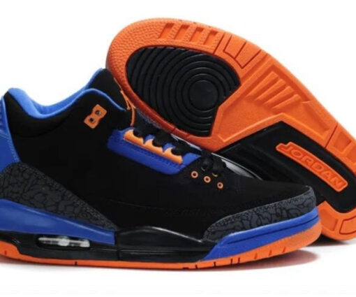 NIKE AIR JORDAN 3 BLACK (BLUE DETAILS)