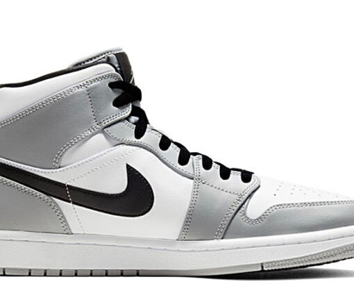 Alternative view of NIKE AIR JORDAN 1 MID LIGHT SMOKE GRAY