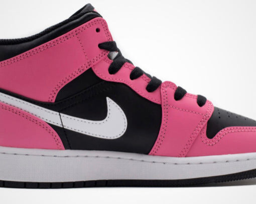 Alternative view of NIKE AIR JORDAN 1 MID PINK BLACK