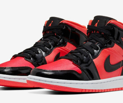 Alternative view of NIKE AIR JORDAN 1 MID BRIGHT CRIMSON