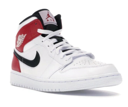 Alternative view of NIKE AIR JORDAN 1 MID WHITE RED