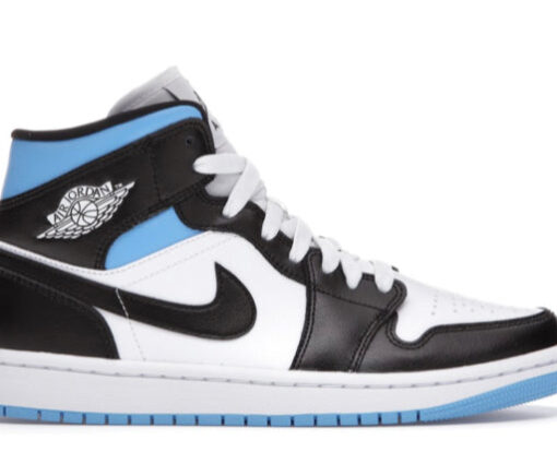 Alternative view of NIKE AIR JORDAN 1 MID UNIVERSITY BLACK X WHITE