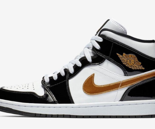 NIKE AIR JORDAN 1 MID BLACK GOLD