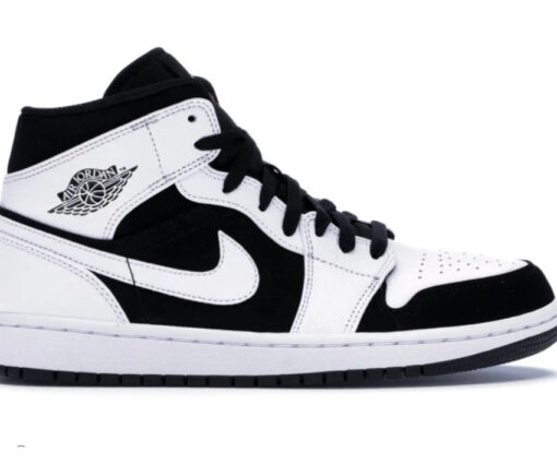 Alternative view of NIKE AIR JORDAN 1 MID WHITE BLACK