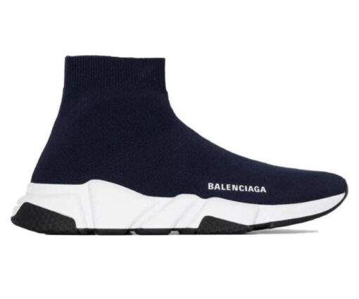 BALENCIAGA SPEED TRAINER NAVY WHITE SOLE