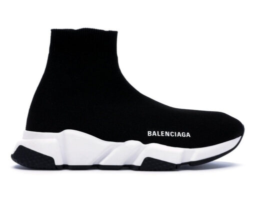 BALENCIAGA SPEED TRAINER BLACK WHITE SOLE
