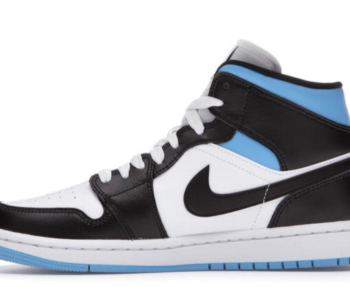 NIKE AIR JORDAN 1 MID UNIVERSITY BLACK X WHITE