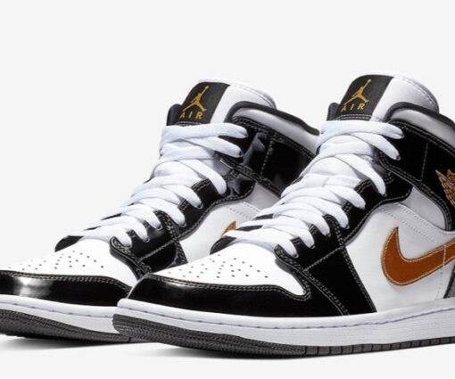 Alternative view of NIKE AIR JORDAN 1 MID BLACK GOLD