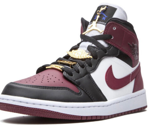 Alternative view of NIKE AIR JORDAN 1 MID BLACK BEETROOT