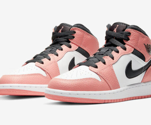 Alternative view of AIR JORDAN 1 MID GS PINK QUARTZ