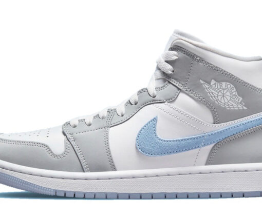 NIKE AIR JORDAN 1 MID WOLF GREY ALUMINUM