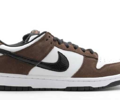 Alternative view of Nike SB Dunk Low White Black Trail End Brown