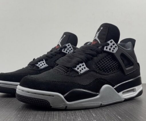 Alternative view of Nike Air Jordan 4 Black Canvas