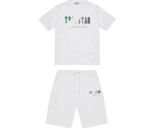 Trapstar Tracksuit Short White & Green