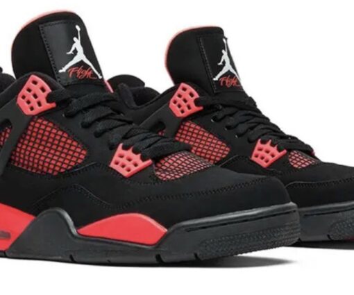 Alternative view of NIKE AIR JORDAN 4 RETRO RED THUNDER
