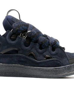 Lanvin Curb Lace-Up Sneakers Navyblue