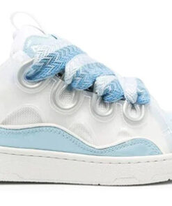 Lanvin Curb Lace-Up Sneakers Babyblue