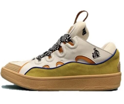 Lanvin Curb Lace-Up Sneakers White