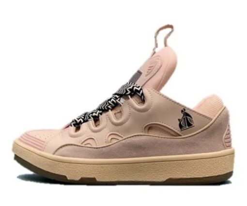 Lanvin Curb Lace-Up Sneakers Pink Pale
