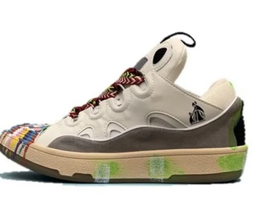 Lanvin Curb Lace-Up Sneakers Painted