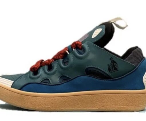 Lanvin Curb Lace-Up Sneakers Dark Blue