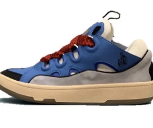 Lanvin Curb Lace-Up Sneakers Blue Black