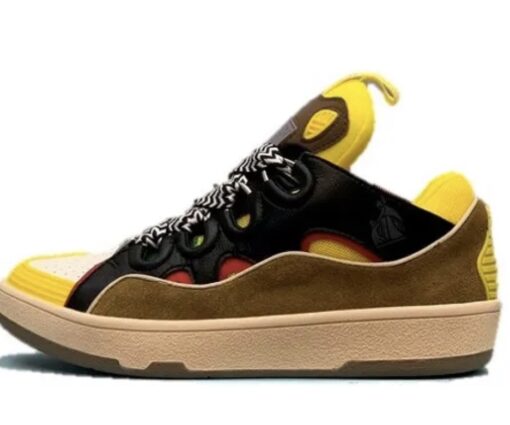 Lanvin Curb Lace-Up Sneakers Blue Black