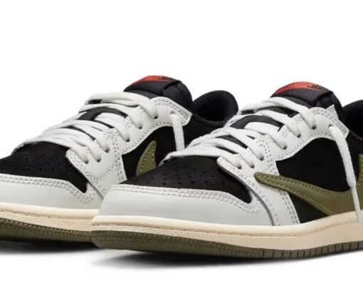 Alternative view of Nike Air Jordan 1 Low Travis Scott Olive