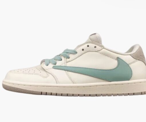 Alternative view of Nike Air Jordan 1 Low Travis Scottt Tiffany Beige Custom
