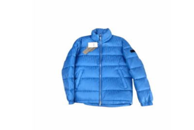 Dior Men Blue Oblique Down Jacket – Luxury Technical Jacquard Puffy Winter Coat