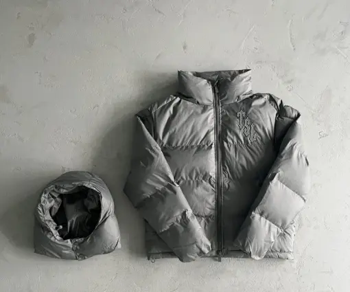 Alternative view of Trapstar Hooded Puffer-Grey