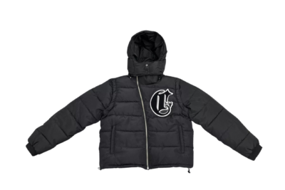 Corvidae Black Puffer Jacket – Luxury Asymmetric Streetwear Matte Down Jacket
