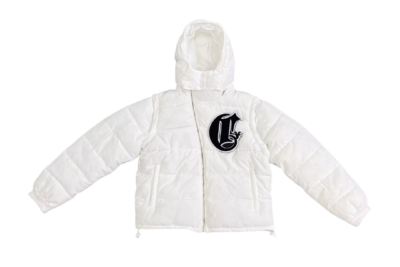 White Corvidae puffer jacket – Luxury Asymmetric Streetwear White Down Jacket