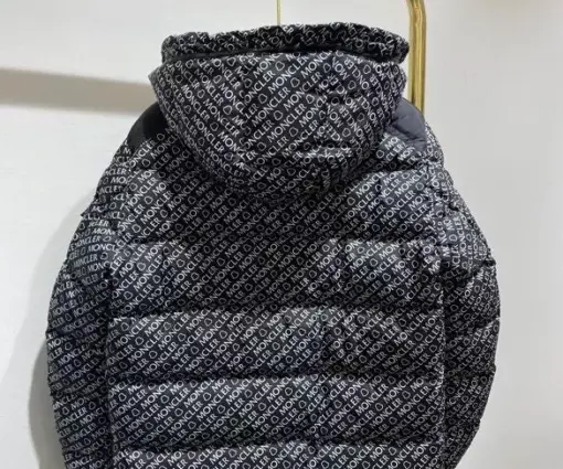 Alternative view of Moncler jacket Black, White Logo