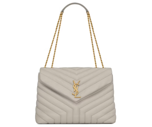 Saint Laurent Medium Chain Bag Matelasse Y Blanc Vintage