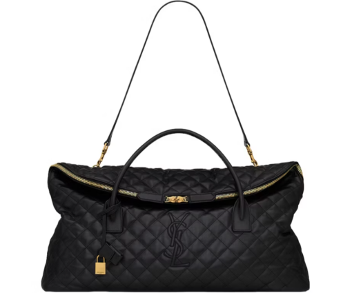 Saint Laurent Giant Travel Bag In Quilted Leather Black