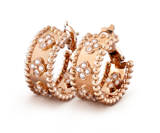 Perlée clovers hoop earrings