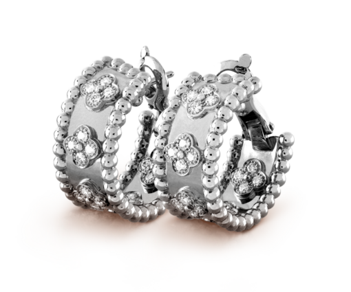 Perlée clovers hoop earrings