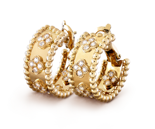 Perlée clovers hoop earrings