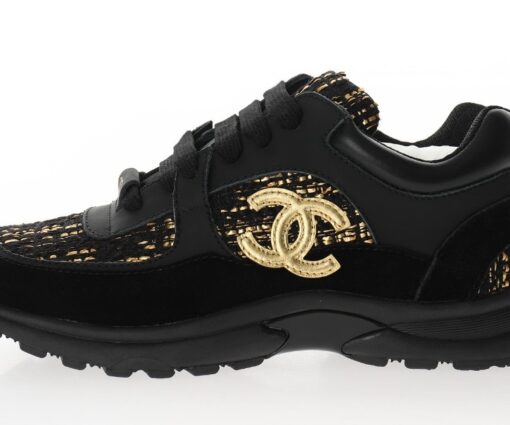 Chanel Low Top Trainer Triple Black Gold