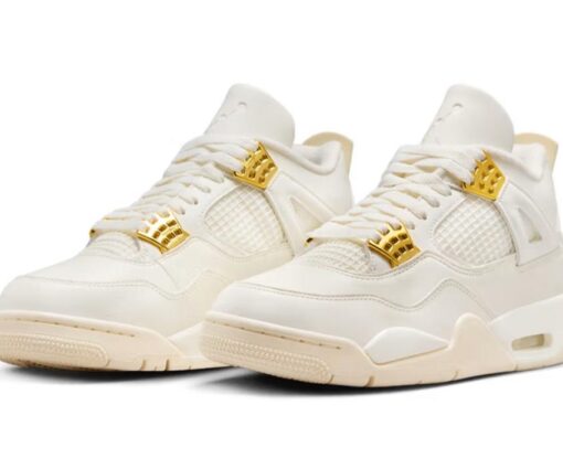 Alternative view of Nike Air Jordan 4 Sail Metallic Gold