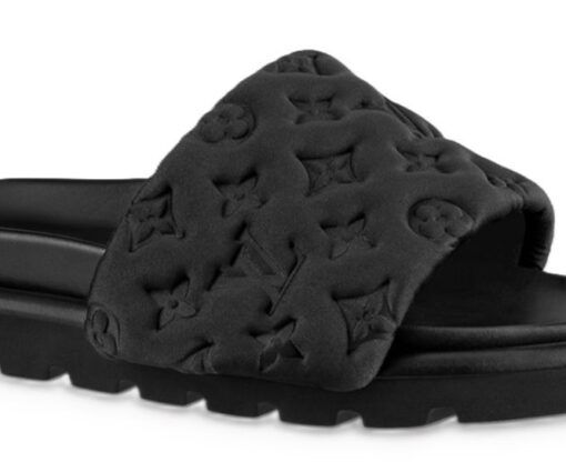 LV Pool Pillow Mule Black